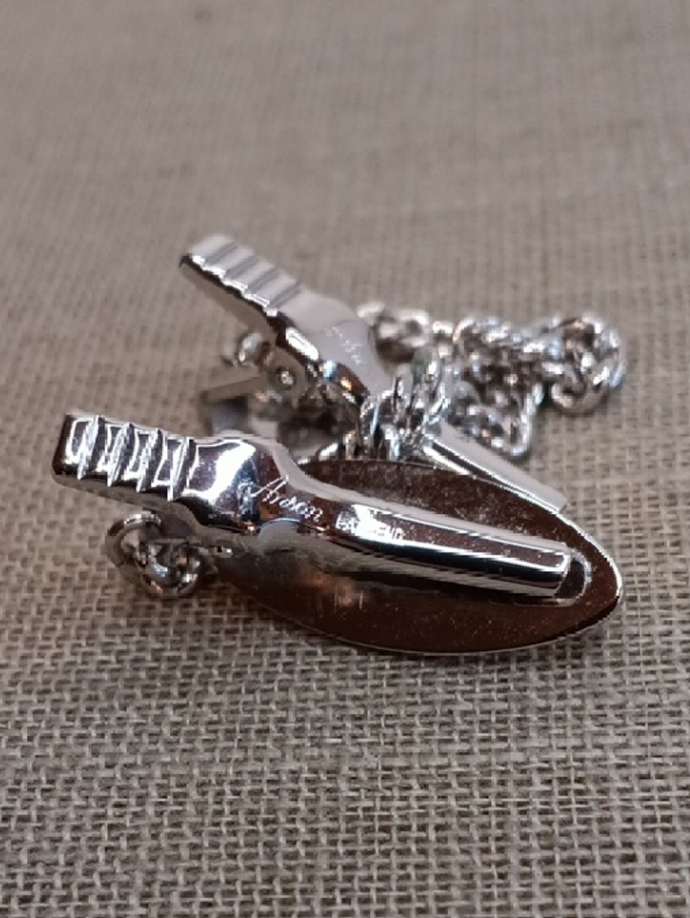 Anson Silver Tone Chain Sweater Guard Clip Vintage - Picture 4 of 8